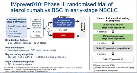 IMpower010研究生存數據首次公布，夯實阿替利珠單抗為標準輔助治療方案！| WCLC 2022速遞